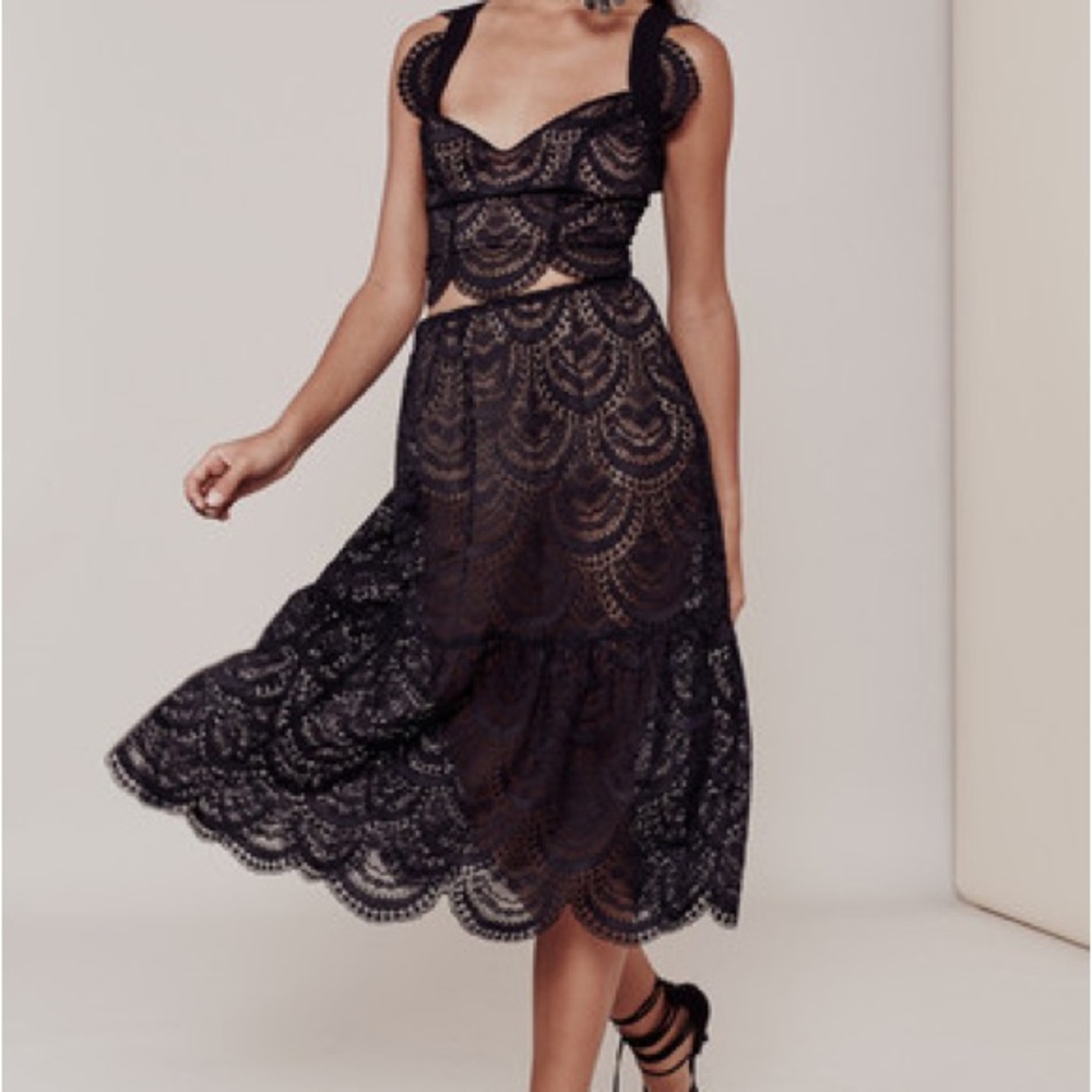For Love and Lemons Rosalita Crop Top Black
